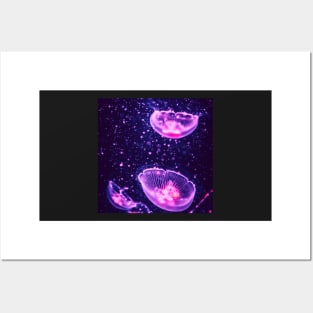 Pink Galaxy Luminescent Jellyfish Posters and Art